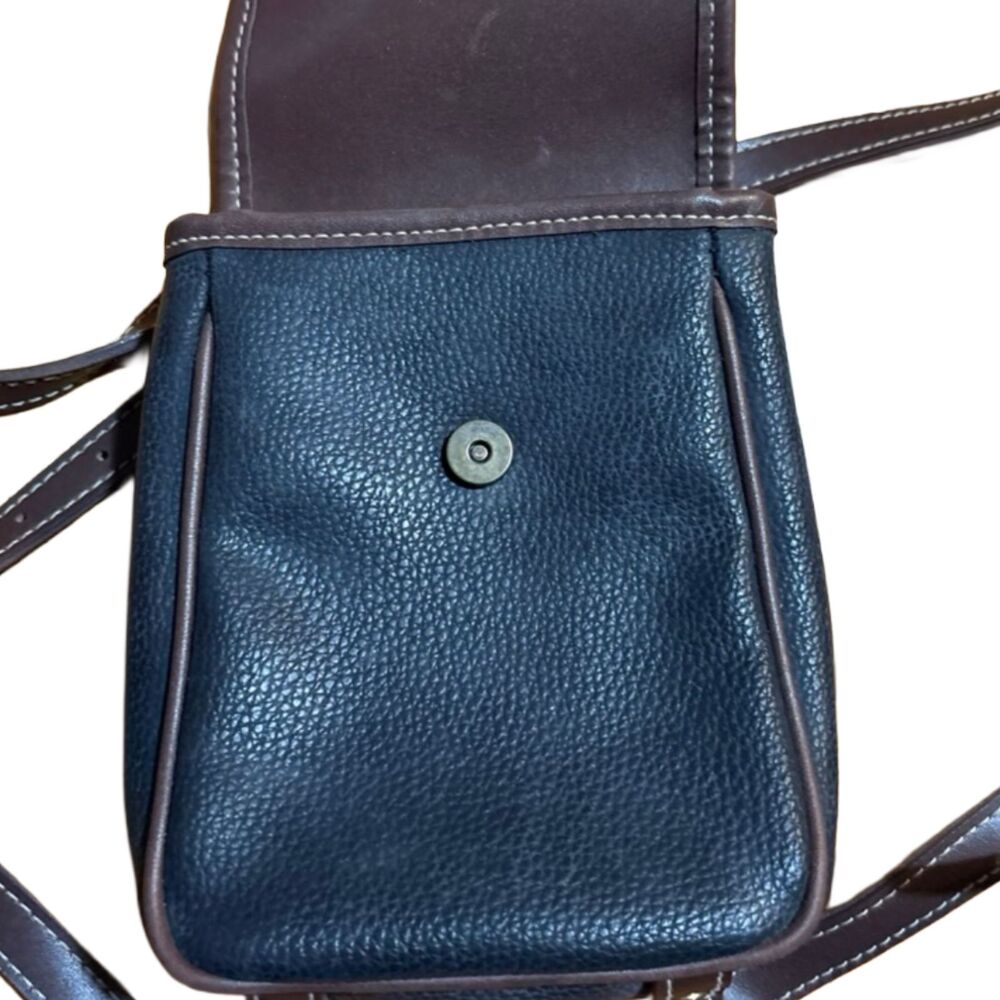 Vintage Y2K Esprit Mini Crossbody Leather Organizer Bag Black Brown - Picture 5 of 5